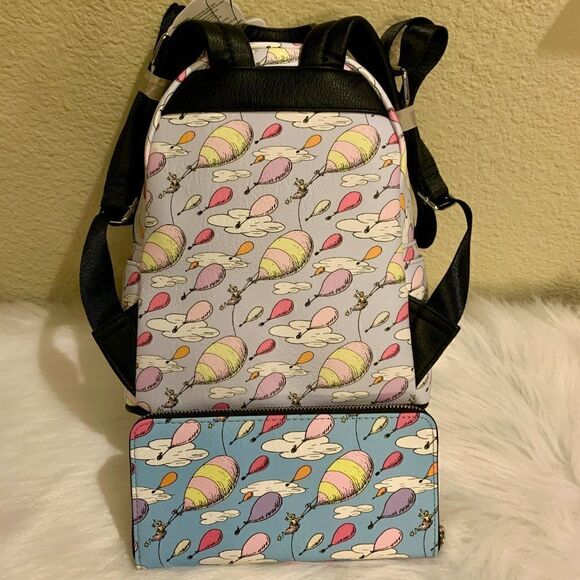 Loungefly Dr. Seuss Oh the Places You’ll Go Mini Backpack & Wallet NWT - Picture 2 of 12